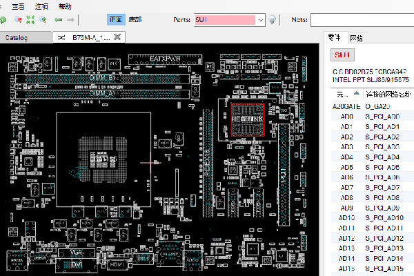 华硕 Asus B75M-A主板点位图