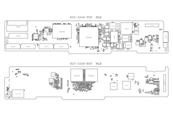 iPad4 820-3249(A1458)电路位置图