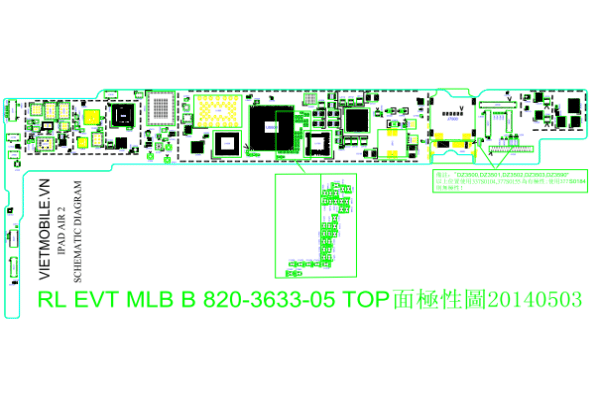 iPadAir2 4G版+WiFi版电路位置图