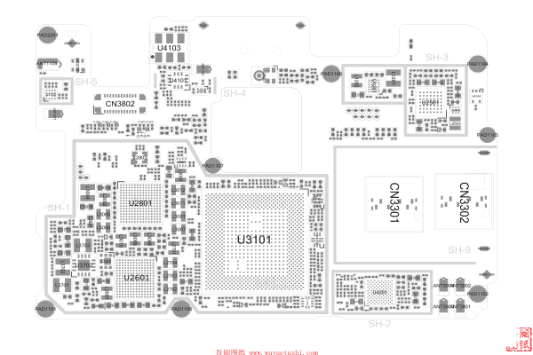 一加3T维修图纸资料，主板电路点位图