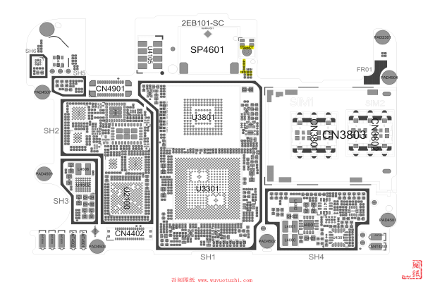 一加5维修资料图纸，主板电路点位图