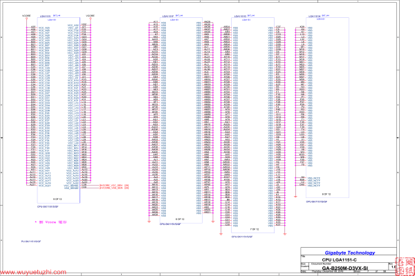 技嘉 GA-B250M-D3VX-SI Rev1.0维修图纸资料