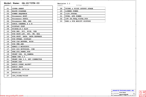 GA-H170TN-00 Rev1.1电路图