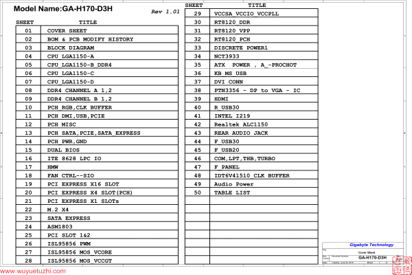 GA-H170-D3H Rev1.01电路图