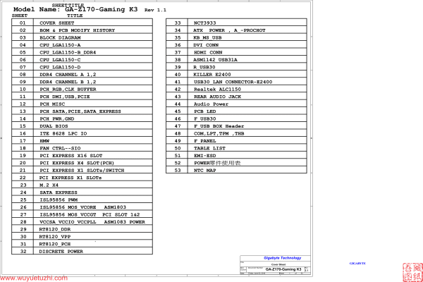 GA-Z170-Gaming K3 R1.1电路图