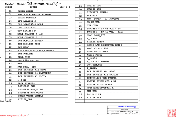 GA-Z170X-Gaming3Rev1.1电路图