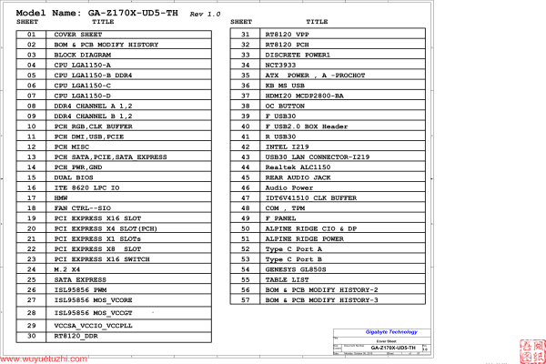 GA-Z170X-UD5-TH Rev1.0电路图