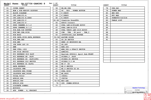 GA-Z270X-Gaming8 Rev1.02电路图