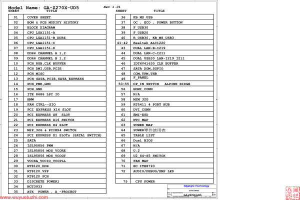 GA-Z270X-UD5 Rev1.01电路图