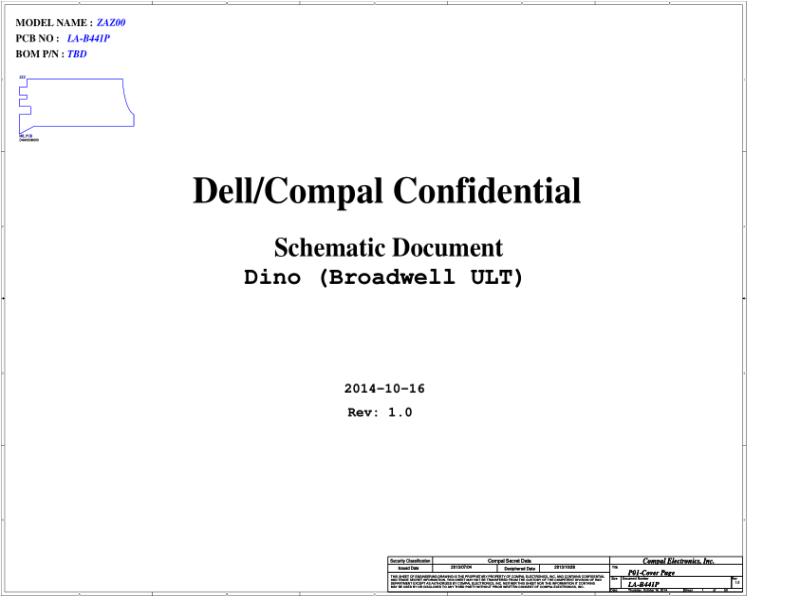 戴尔 Dell LA-B441P XPS 13 9343 ZAZ00 电路原理图