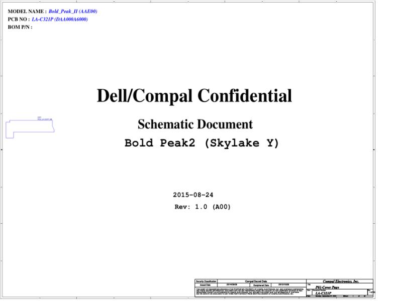 戴尔 Dell LA-C321P Latitude 7275 XPS 12 9250 电路原理图