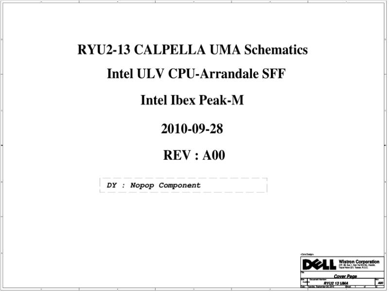 戴尔 Dell 10251-1 Vostro V130 RYU2-13 UMA Audio Card Led Rev A00 电路原理图