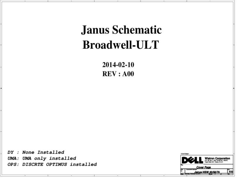 戴尔 Dell 13302-1 Vostro 14 3446 Janus Rev A00 电路原理图