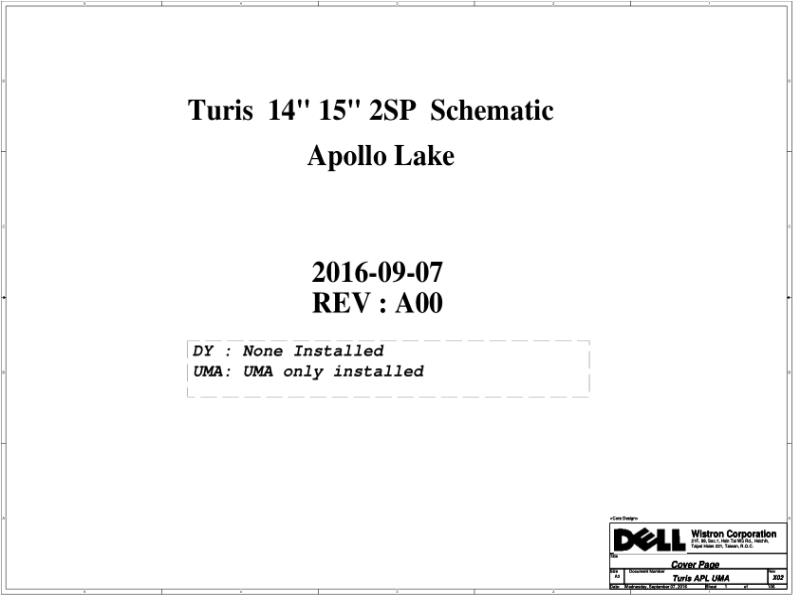 戴尔 Dell 16823-1 Vostro 3562 Inspiron 14 3462 3562 Turis 14 15 APL 电路原理图