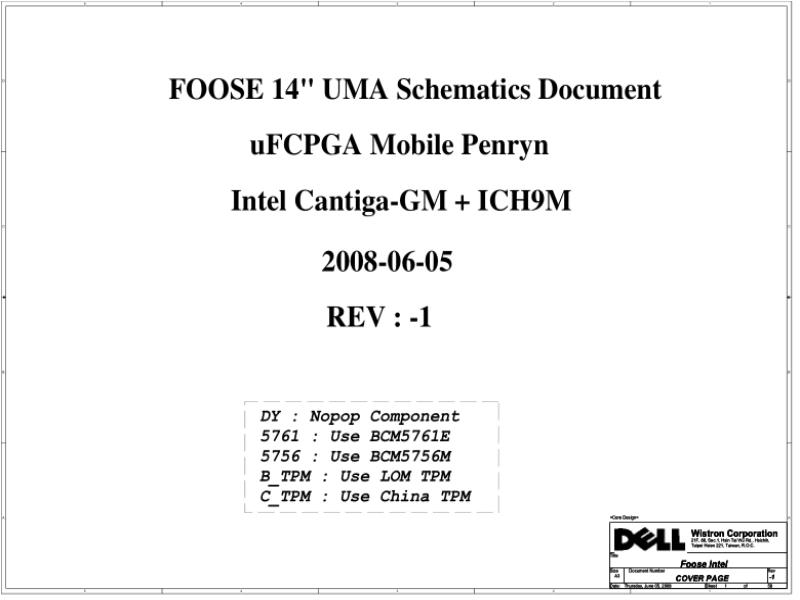 戴尔 Dell 07236-1 Latitude E5400 Foose 14 UMA 电路原理图