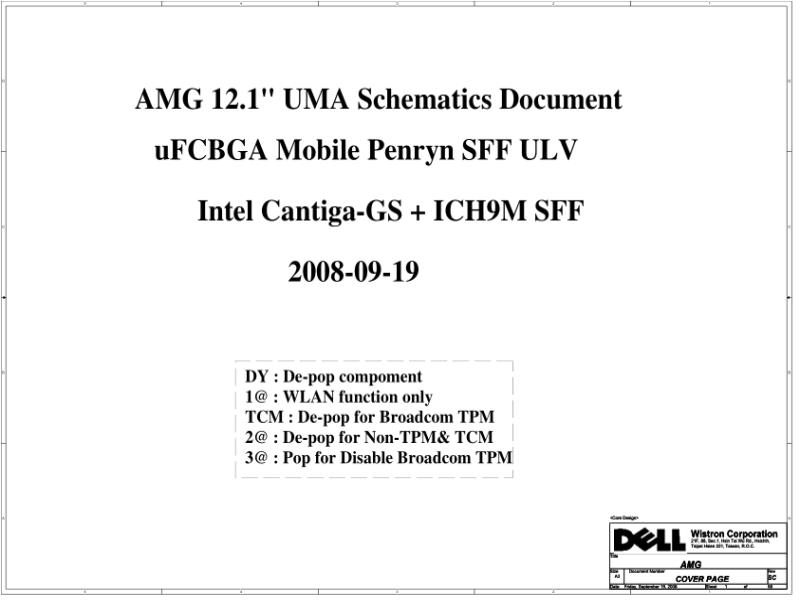 戴尔 Dell 08207-1 Latitude XT2 AMG12.1 电路原理图