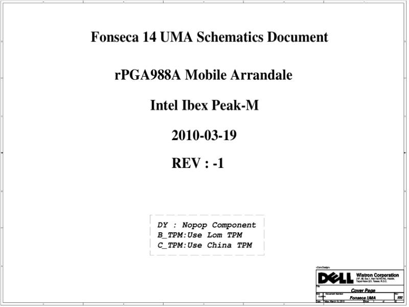 戴尔 Dell 09276-1 Latitude E5410 Fonseca 14 UMA 电路原理图