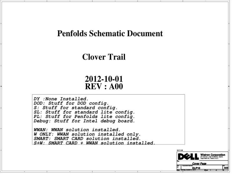 戴尔 Dell 11308-1 Latitude 10 ST2E DLP10 电路原理图
