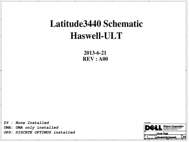 戴尔 Dell 13221-1 Latitude 3340 3440 and Oak14 IO USB Board 电路原理图