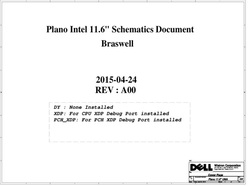 戴尔 Dell 13329-1 Latitude 3160 Plano 11.6 UMA 电路原理图