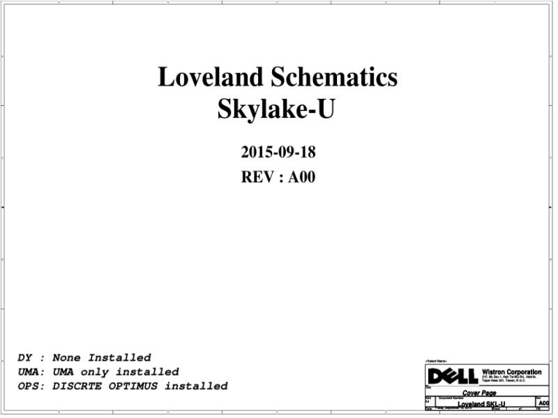 戴尔 Dell 14291-1 Latitude 3470 3570 Loveland SKL-U 电路原理图