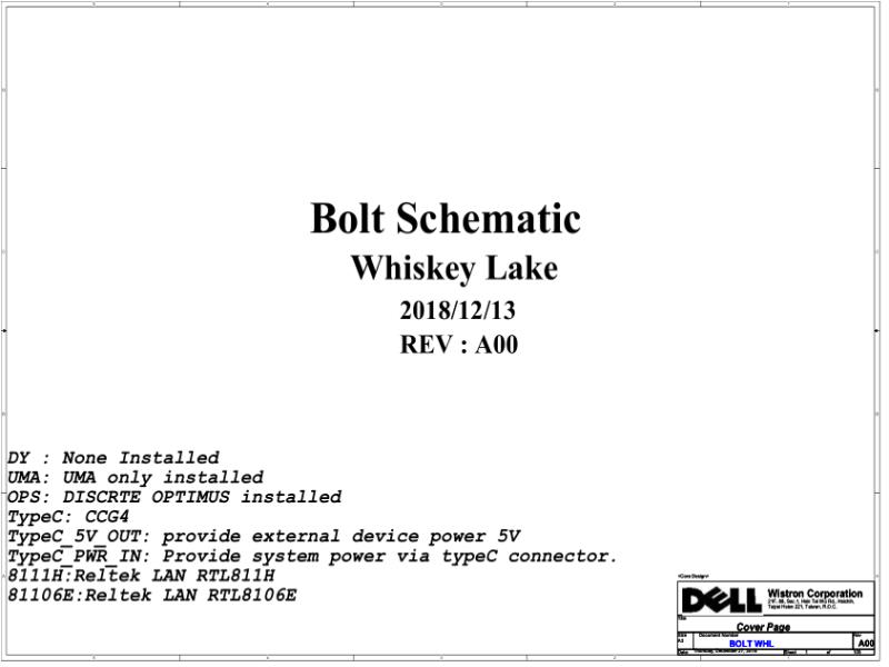 戴尔 Dell 18763-1 18750-1 Latitude 3400 3500 BOLT WHL 电路原理图