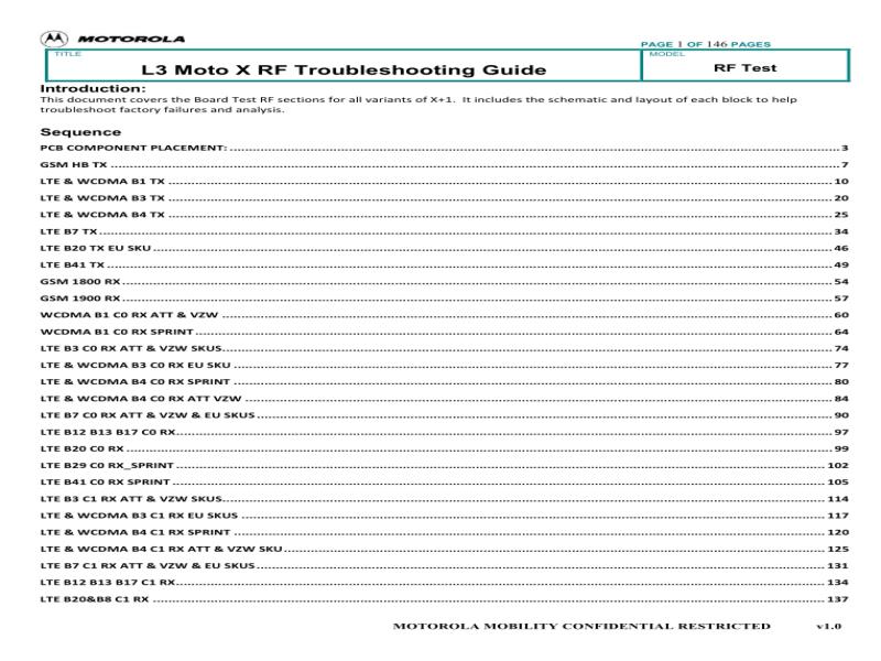  Motorola X2 L3 RF Troubleshooting Guide 维修手册-摩托罗拉Moto