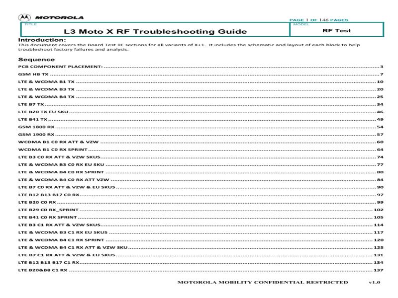 Motorola X2 L3 RF Troubleshooting Guide 维修手册-摩托罗拉Moto