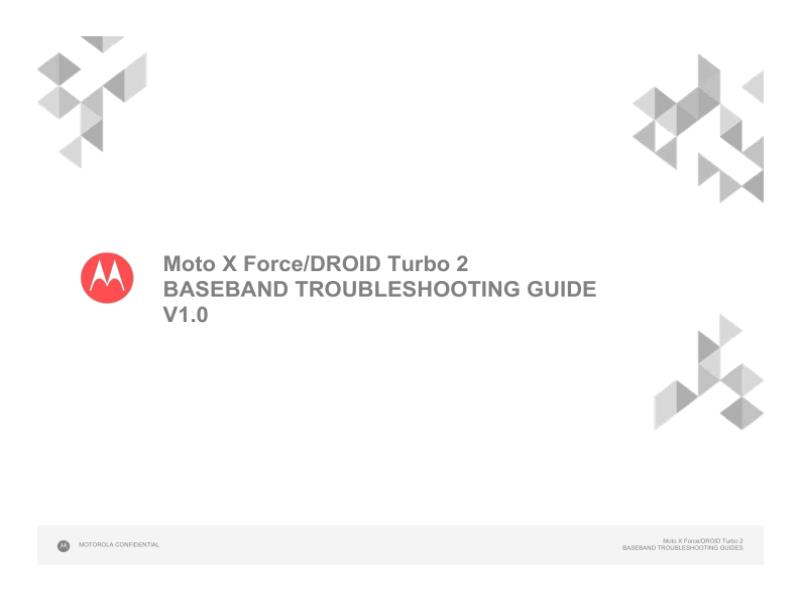  Motorola X Force L3 Baseband Troubleshooting Guide 维修手册-摩托罗拉Moto