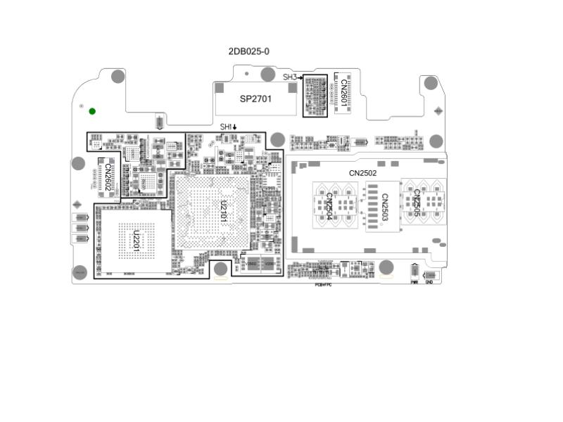  OPPO R9SPlus 2DB025-0 主板和小板原理图 位置图