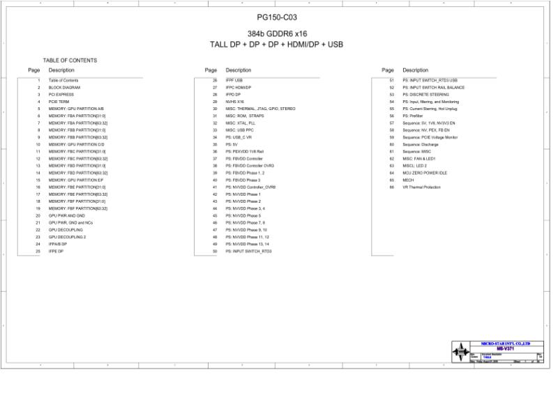 华硕 RTX2080Ti MS-V371 PG150 C03 原理图