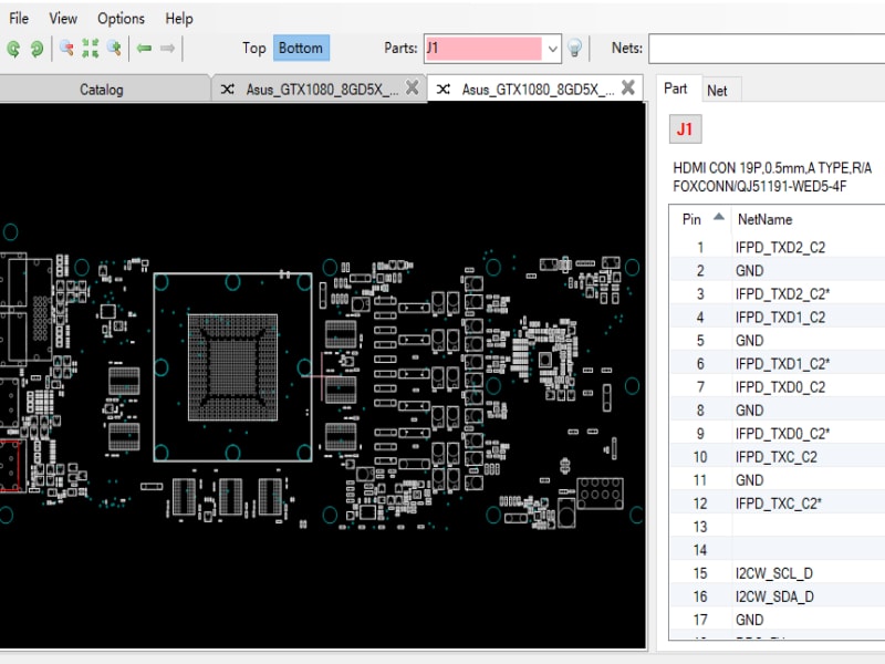 华硕 GTX1080 8GD5X 60PD01W0-VG0B07 Rev2.0 点位图