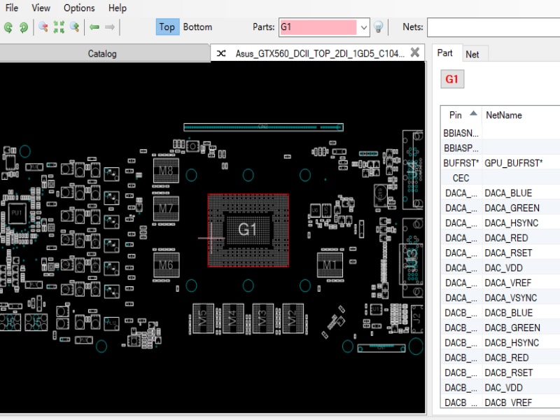 华硕 GTX560 DCII TOP 2DI 1GD5 C1040P 59YV00S3-VG0A36D Rev1.00 点位图