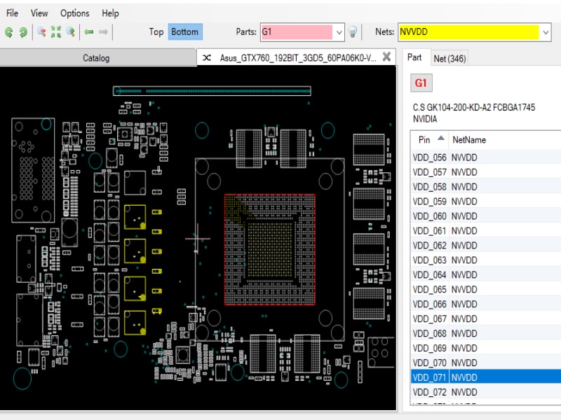 华硕 GTX760 192BIT 3GD5 60PA06K0-VG0A01 Rev1.01 点位图