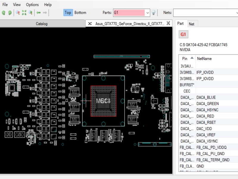 华硕 GTX770 GeForce Directcu II GTX770-DC2OC-2GD5 C2002P 59YV04E3-VG0A01S Rev1.01 点位图