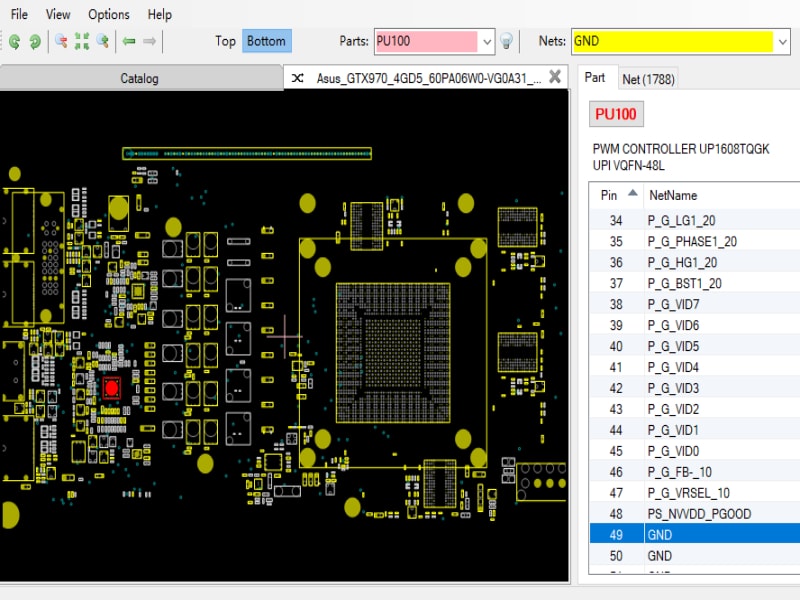 华硕 GTX970 4GD5 60PA06W0-VG0A31 Rev1.01 点位图