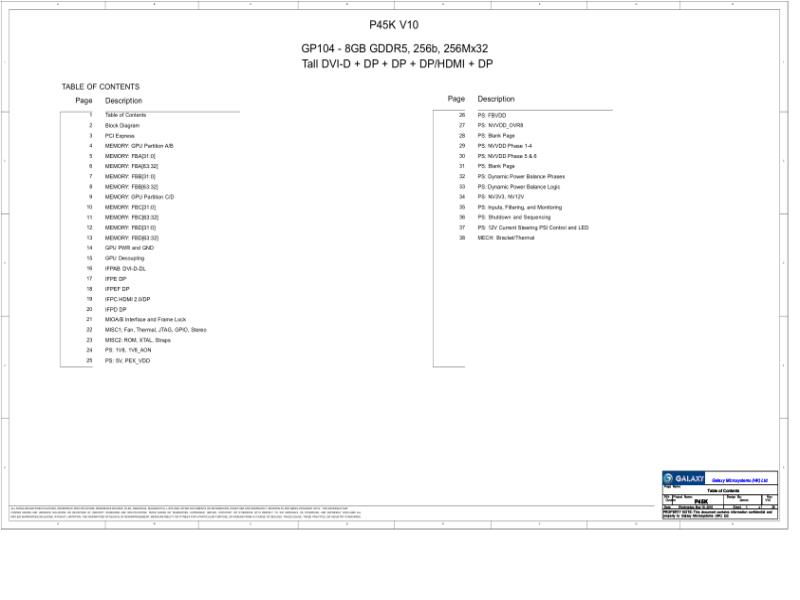 影驰GALAXY GTX 1070 P45K REV V10 显卡电路图