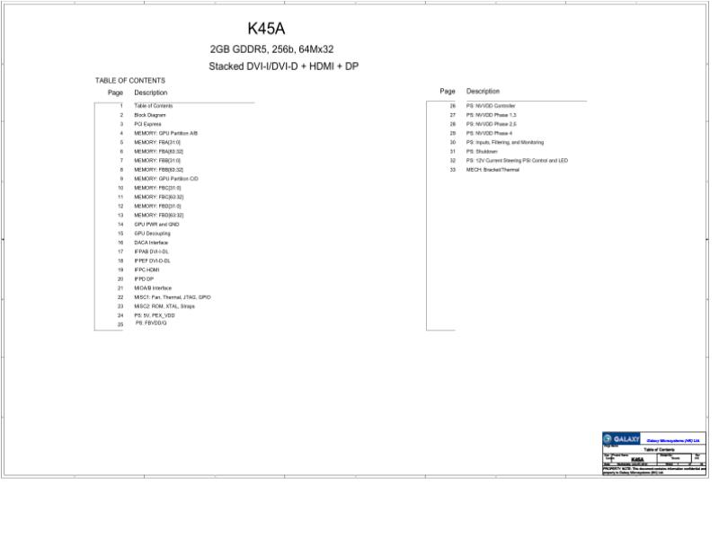 影驰GALAXY K45A V10 显卡电路图