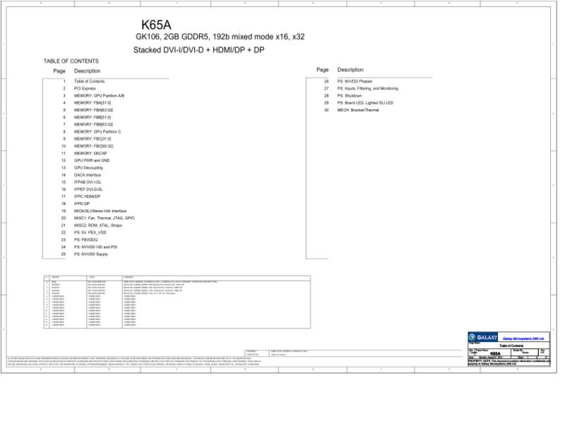 影驰GALAXY K65A V12 GK106 显卡电路图