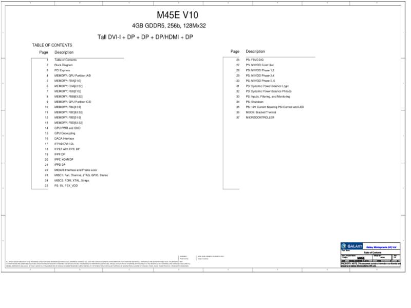 影驰GALAXY M45E V10 显卡电路图