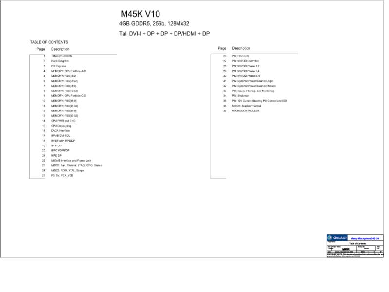 影驰GALAXY M45K V10 显卡电路图