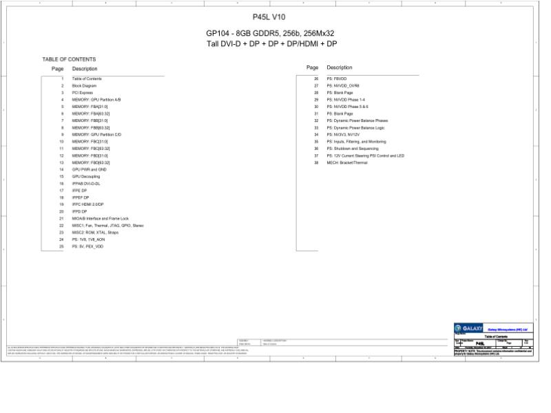 影驰GALAXY P45L V10 GP104 显卡电路图