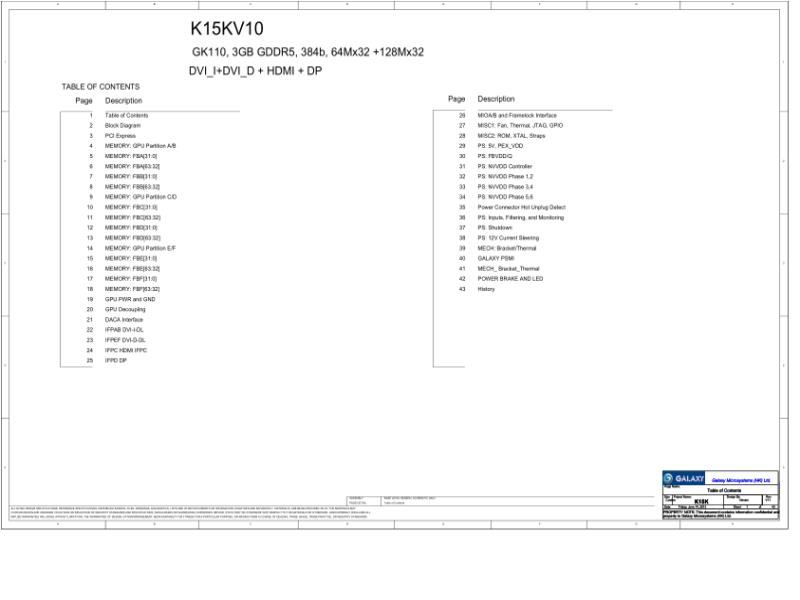 影驰GALAXY K15K V11 原理图显卡