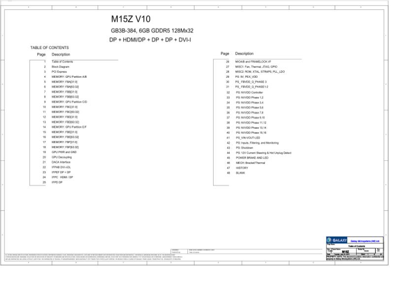 影驰GALAXY M15Z V10 原理图显卡