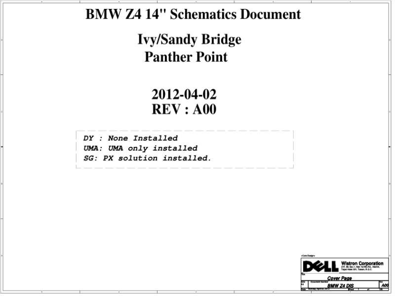 戴尔  Dell 11289-1 11915-1 Inspiron 14Z 5423 DMB40 MB DB电路图