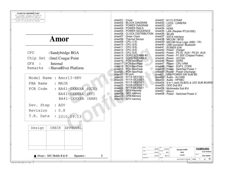 三星  Samsung AMOR13 HRV 0928电路图