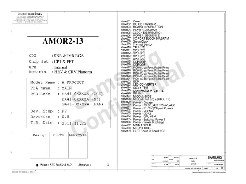 三星  Samsung AMOR2-13 MBD SR MP1.2 New Code design 20120306电路图