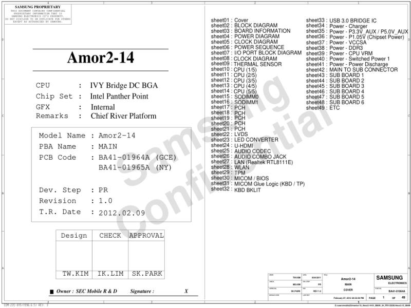 三星  Samsung AMOR2-14 MAIN PR 120209电路图