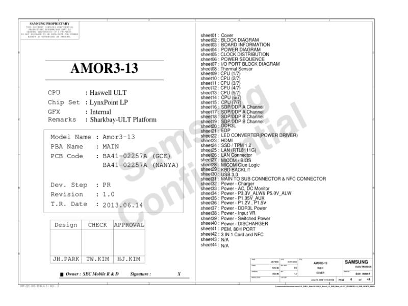 三星  Samsung AMOR3-13 MAIN PR CODE 0614电路图