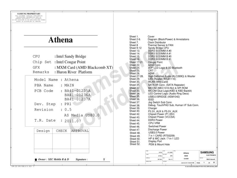 三星  Samsung ATHENA MAIN PR 20110729电路图